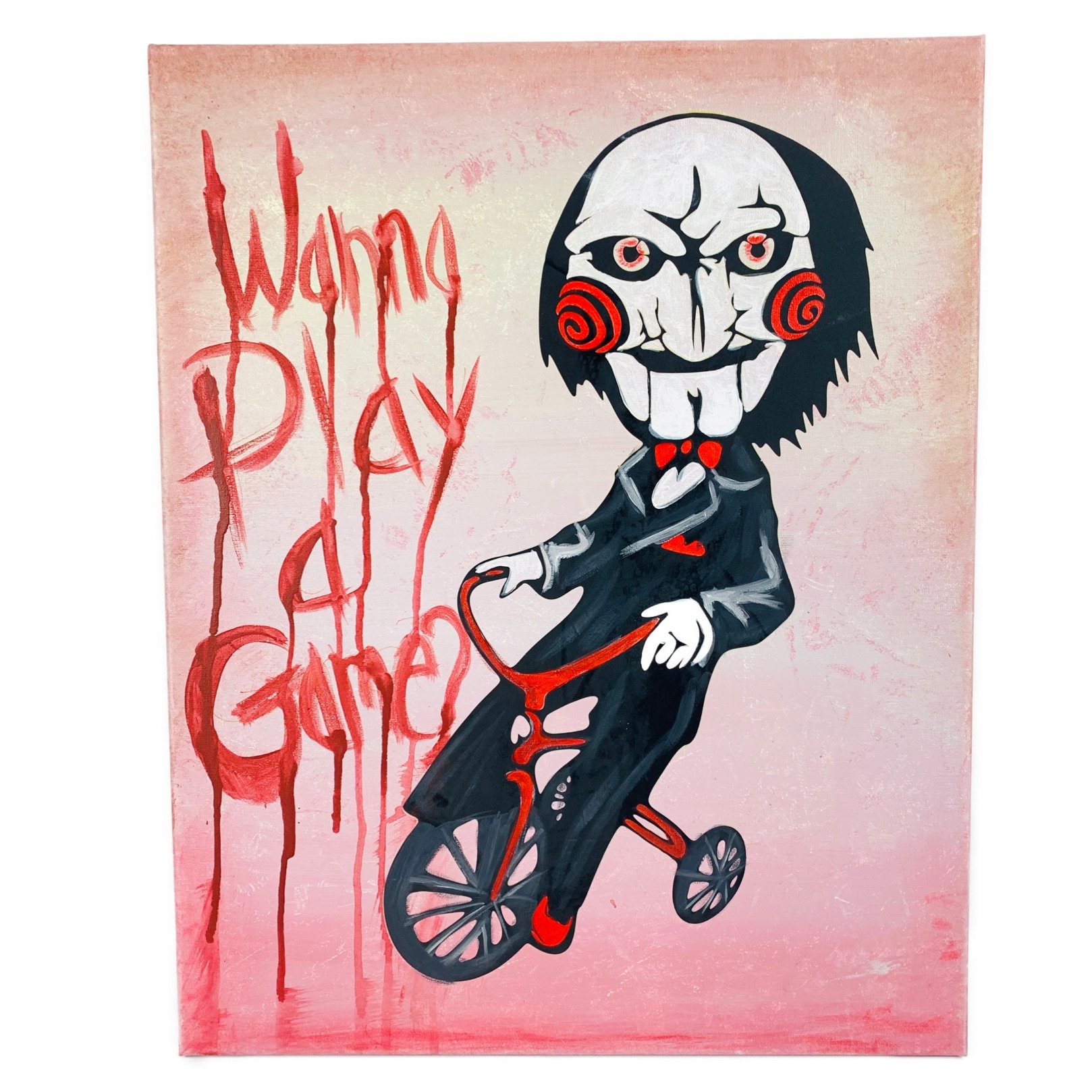 Jigsaw Saw Movie Wanna Play A Game Halloween Canvas Wall Etsy