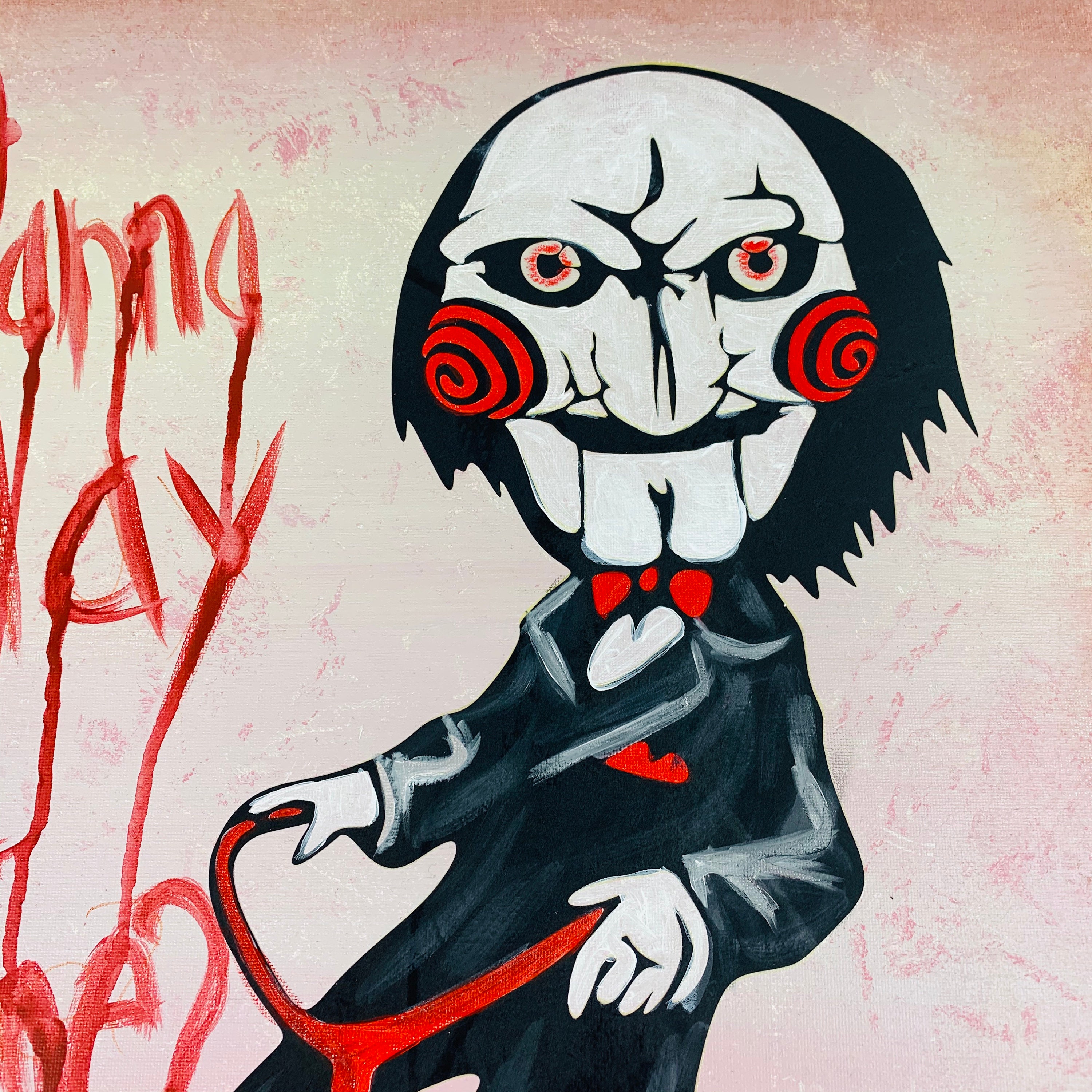 Jigsaw Saw Movie Wanna Play A Game Halloween Canvas Wall Etsy