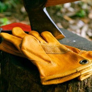 Guantes de cuero personalizados de Bushcraft y outdoor imagen 2