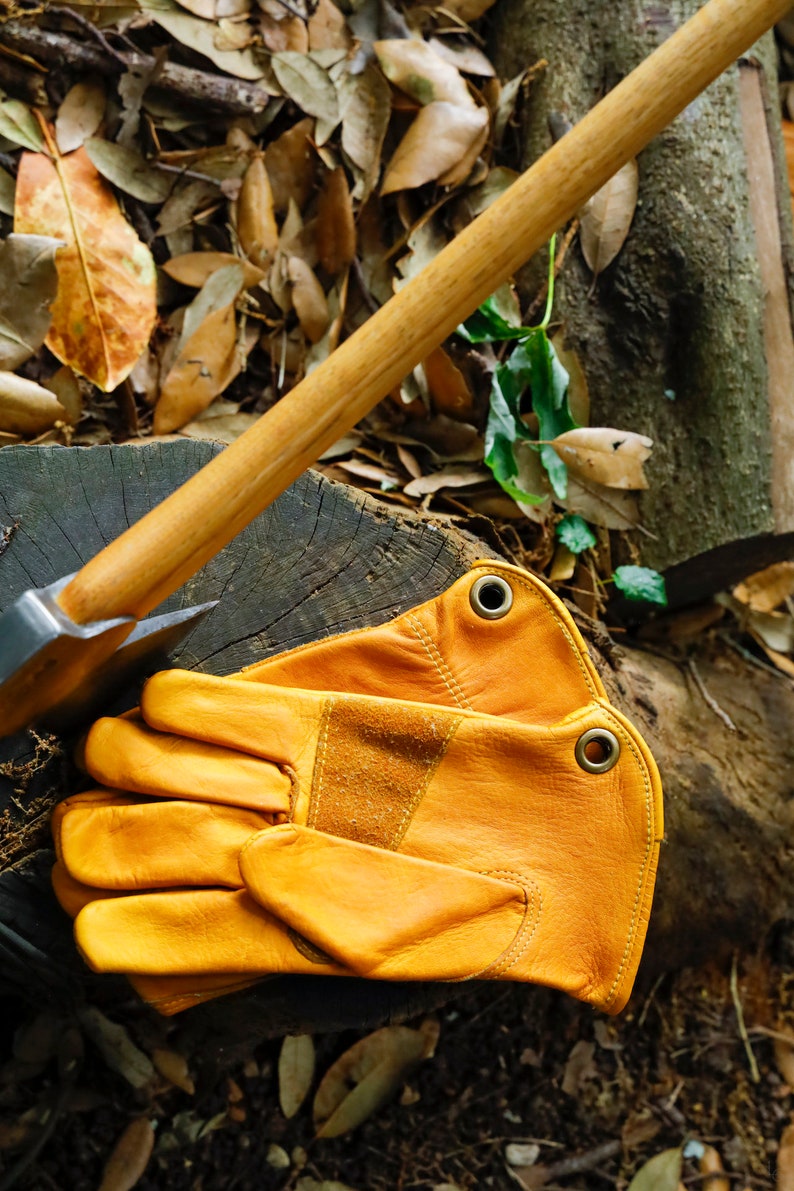 Custom Bushcraft & Outdoor Leather Gloves image 3