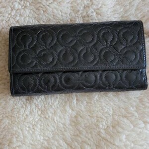 COACH Legacy Signature Checkbook Wallet in Black