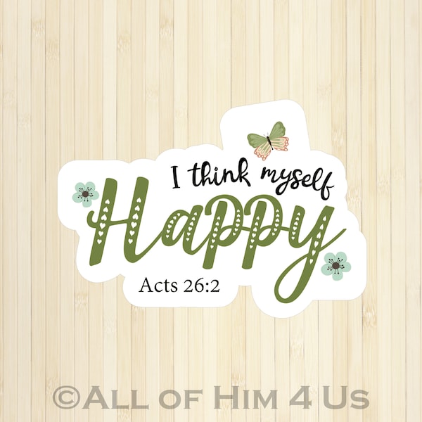 Think Happy Sticker  Etsy