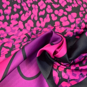 Printed silk mikado fabric Made in Italy authentic designer