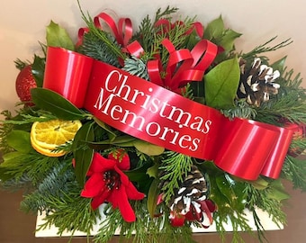 Christmas grave flowers