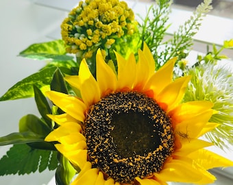 Jar of sunflowers