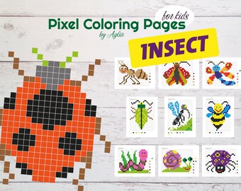 Download Pixel Coloring Pages Etsy