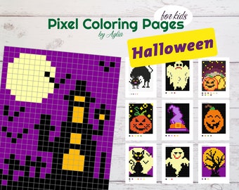 Download Pixel Coloring Pages Etsy