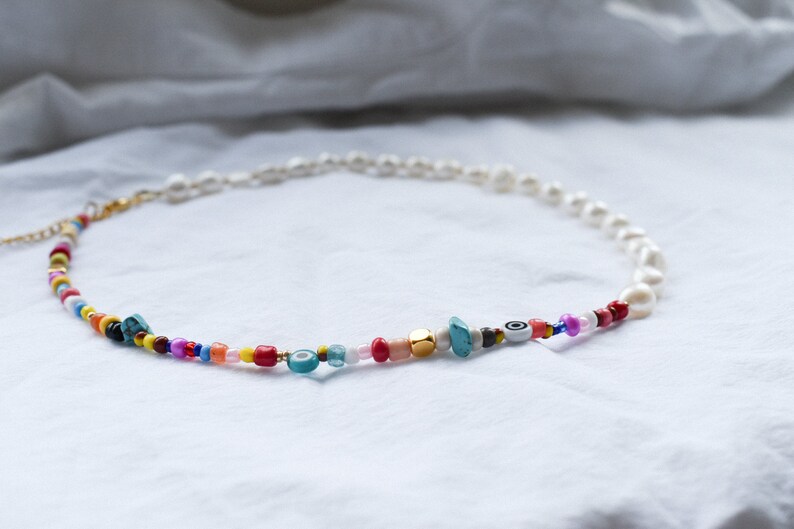 Taipei Half-Pearl Colorful Necklace image 6