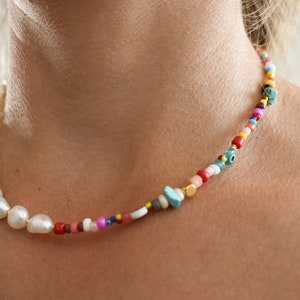 Taipei Half-Pearl Colorful Necklace image 2