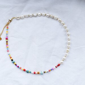 Taipei Half-Pearl Colorful Necklace image 4