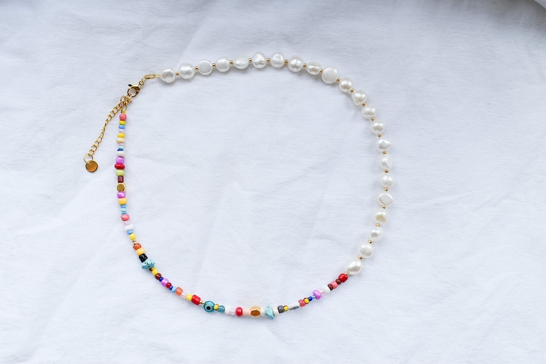 Taipei Half-Pearl Colorful Necklace image 4