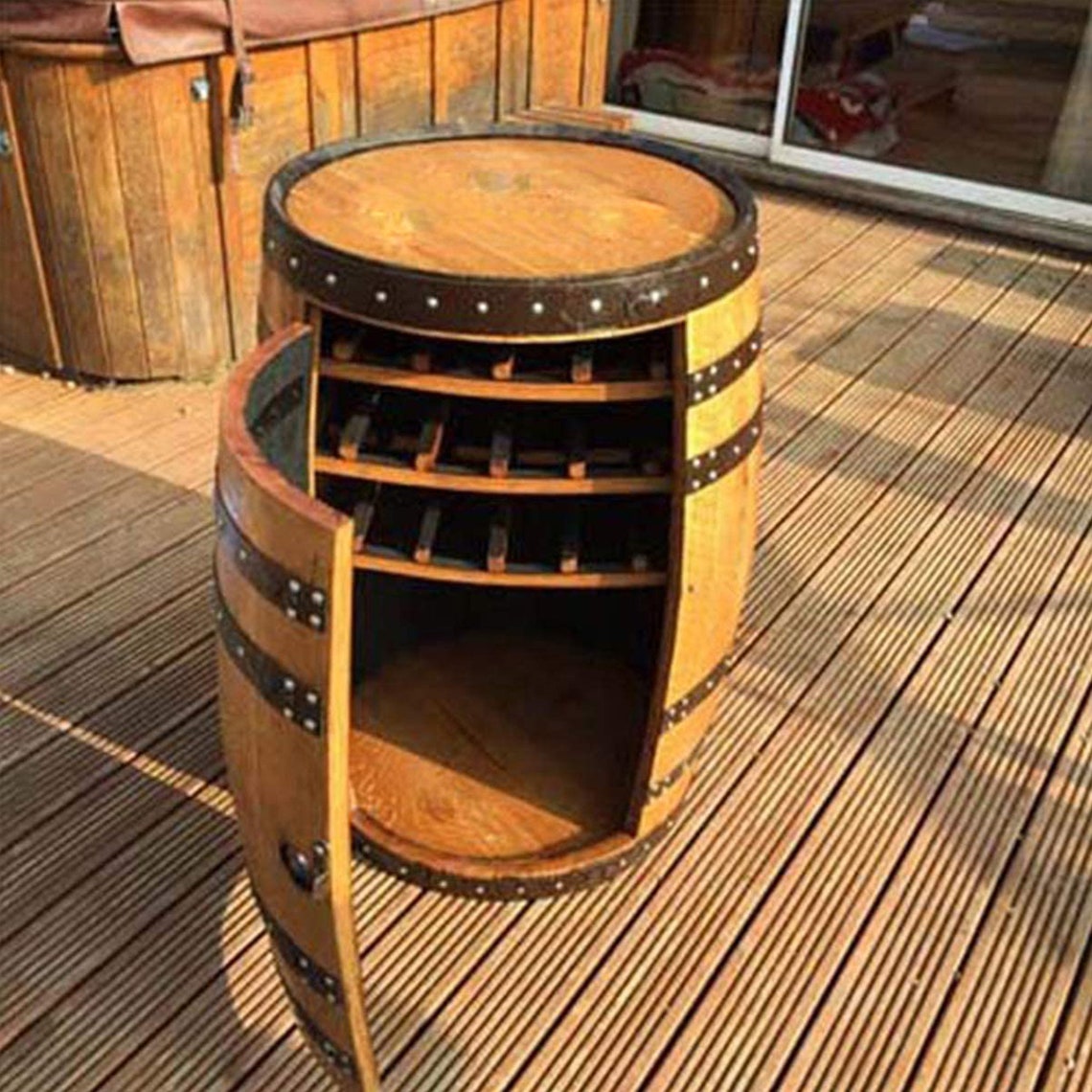 Solid Oak Barrel Guinness Drinks Wine Rack Etsy