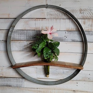 Wine/Whiskey Barrel Wall Hanging Vase.