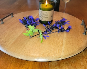 Charcuterie Board/Serving Tray made from authentic reclaimed Wine/Whiskey/Bourbon Barrel.