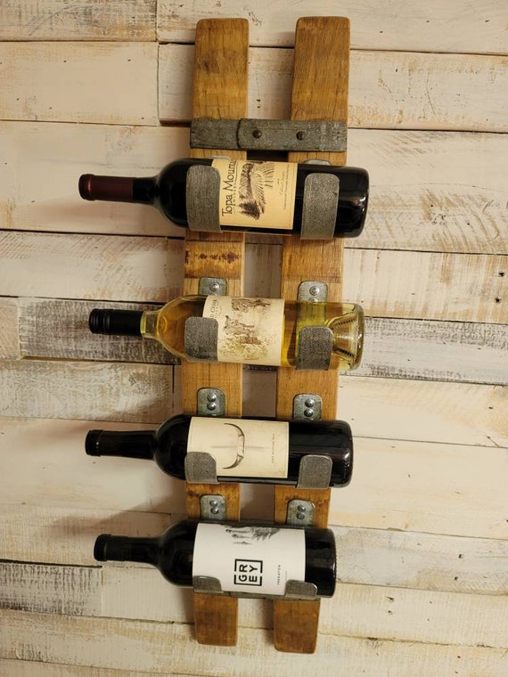 Unique Handcrafted Rustic farm Style Wall Mount Wine whiskey