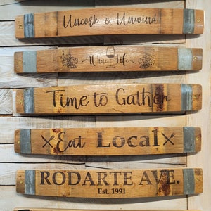 Rustic Accessories - Coaster Set Stave Wooden Wine Sayings Decor