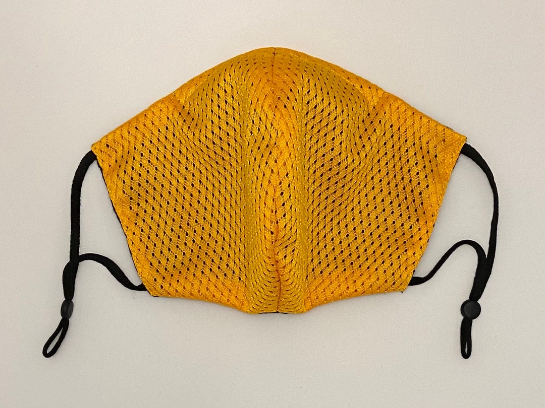 Athletic Jersey Face Mask, Yellow Face Mask, Unisex Reusable