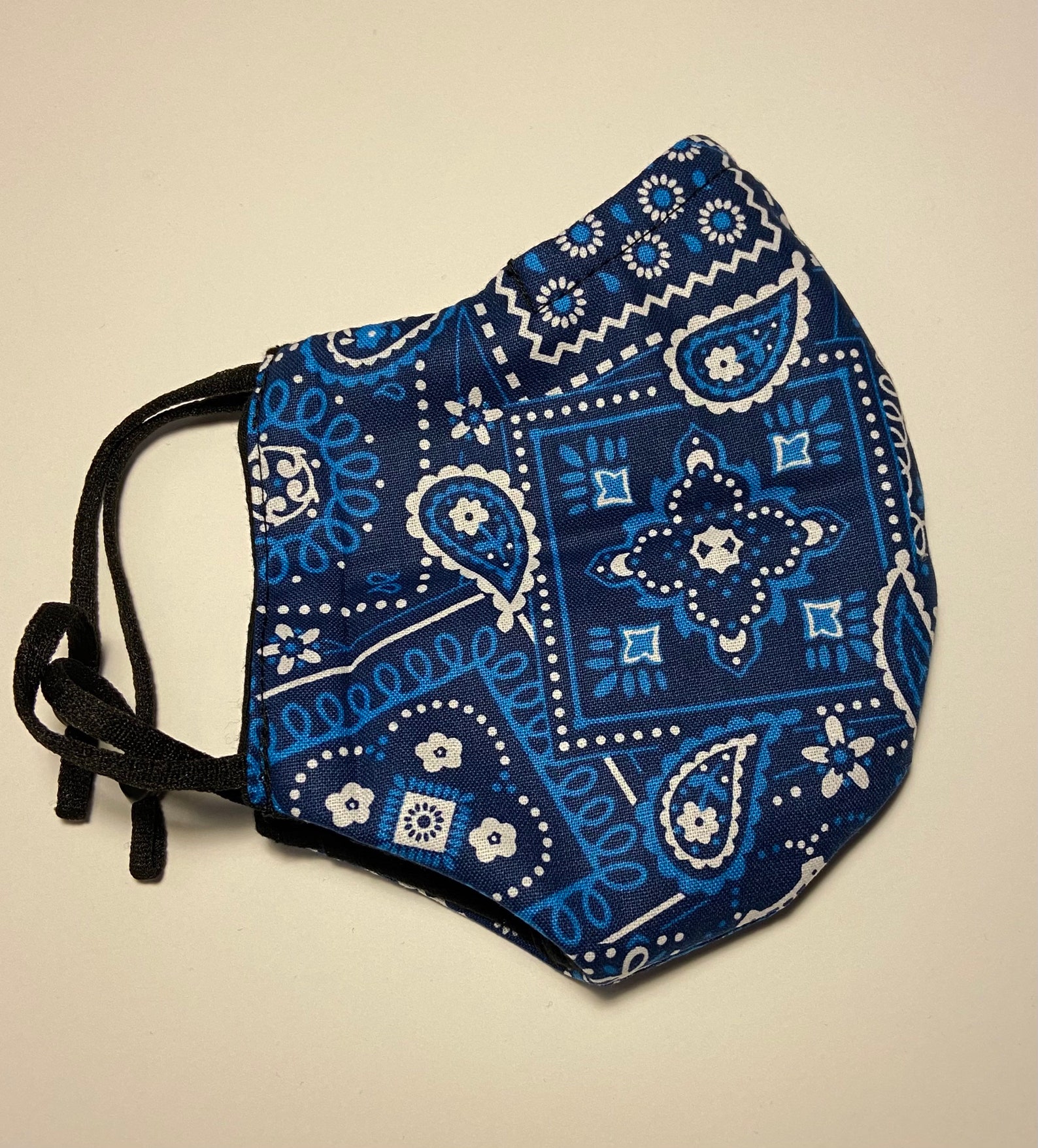 Blue Bandana Face Mask Bandana Face Mask Washable and Etsy