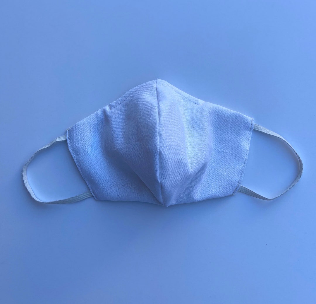 White Face Mask Linen Face Mask White Linen Face Mask for Etsy