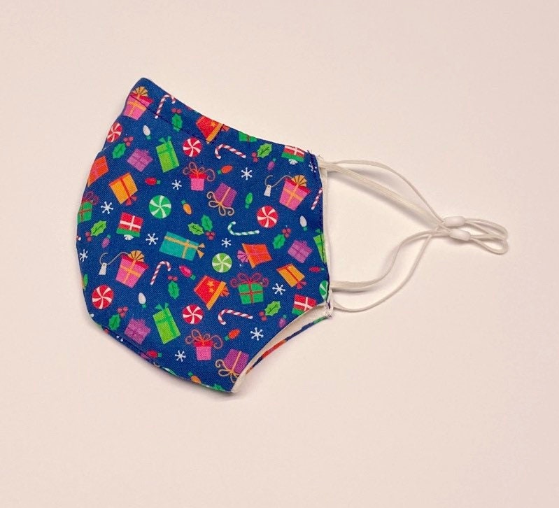 Christmas Face Mask Snow Happy Face Mask Holiday Face Mask Etsy