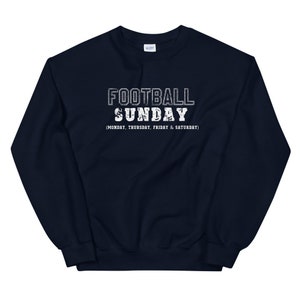 Sudadera de domingo de fútbol, sudadera de otoño, fútbol americano universitario, camiseta de fútbol americano de domingo, personalizada, suéter de temporada de fútbol, cuello de tripulación de otoño acogedor