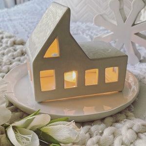 White ceramic Winter Wonderland House winter Decor seasonal classic image 1