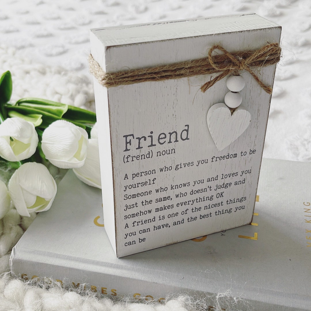 Friend Block Wooden Freestanding Friend Block Heart Detail Gift - Etsy