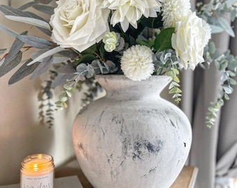 Large Antique style stone effect Vase - Darcy Vase - Statement Vase