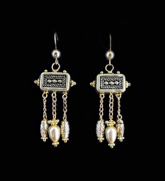 Orecchini in Stile Etrusco Con Tre Pendenti, Gioielli Storici