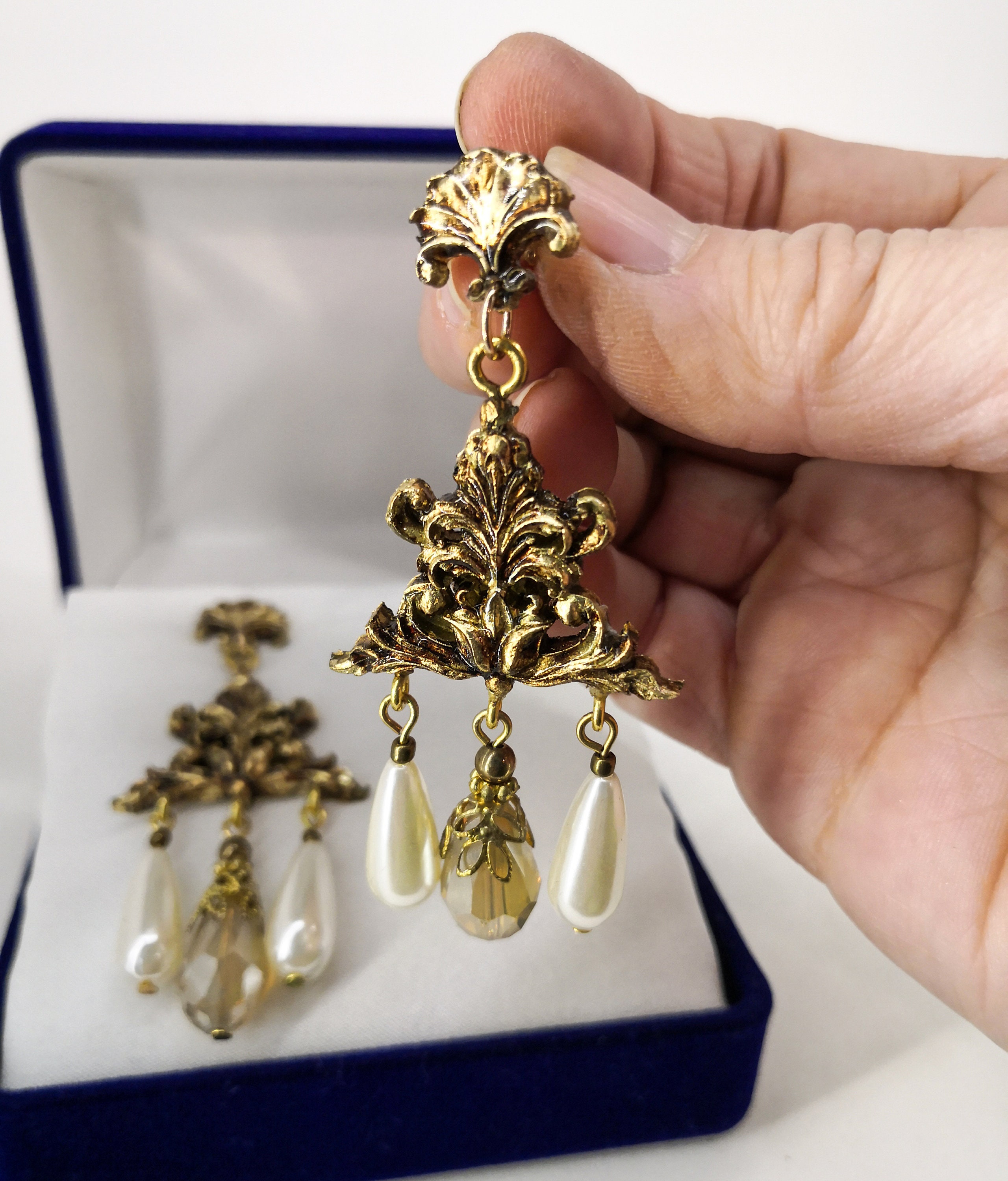 Orecchini Lunghi A Goccia Con Perle Vintage: Gioielli Bohemien Per Donne E Ragazze, Ideali Come Regalo