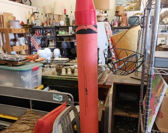 Large Red Crayon - 57-1/4" tall x 5-7/8" in diameter