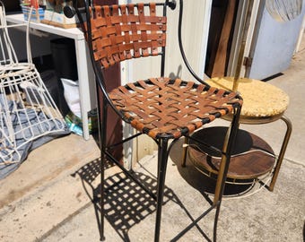 Leather strap bar stool