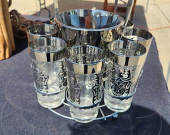 Vintage Kimiko Caddy with 8 cups and ice bucket
