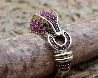 Ruby Ring,  Tiger Ring, Handmade Women's Ring, Authentic Ring, Turkish Handmade Ring, Ottoman Women Ring, 925k Sterling Silver, Gift For Her