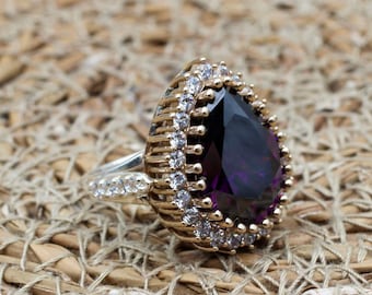 Handmade Amethyst Sterling Silver Ottoman Ring