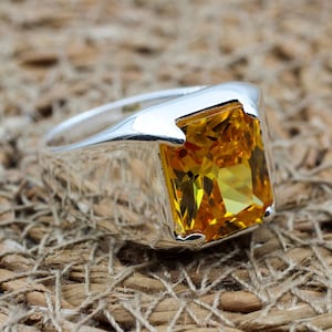 Men&#39;s Handmade Ring, Turkish Handmade Ring, Citrine Men&#39;s Ring, Ottoman Men&#39;s Ring, Men&#39;s Jewelry, Gift for Him, 925k Sterling Silver Ring