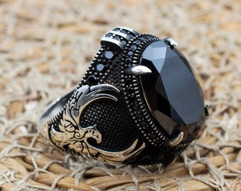 Turkish Handmade 925 Sterling Silver Onyx Phoenix Ring - Etsy