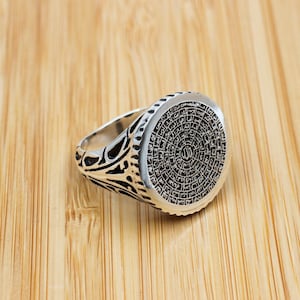 Islamic ring, 99 Name of Allah, Men&#39;s Handmade Ring, Turkish Handmade, Ottoman Men&#39;s, Arabic Men&#39;s Ring, Gift for Him, 925k Sterling Silver,