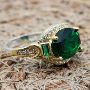 Smaragd Ring, Handgemachter Frauenring, Handgemachter Türkischer Ring, Authentischer Ring, Ottomaner Ring, Damenring, 925 Sterling Silber, Geschenk für Sie,