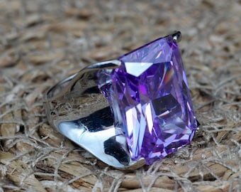 Handmade Ottoman Amethyst Ring, 925 Sterling Silver, Turkish Ring