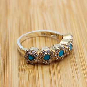 Turquoise Ladies Ring, Handmade Women Ring, Turkish Handmade Silver Ladies Ring, Women Ottoman Ring, Ladies Ring, 925k Sterling Silver,