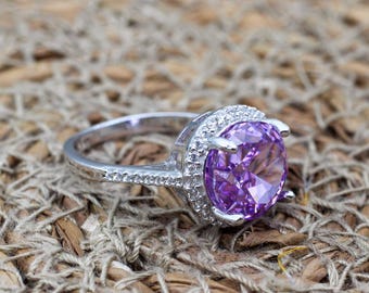 Handmade Amethyst Ring, 925 Sterling Silver, Turkish Ring