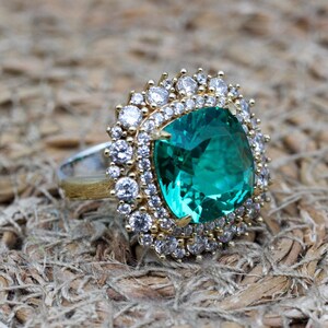 Aquamarine Ring, Handmade Women Ring, Turkish Handmade Silver Ladies Ring, Ottoman Ring, Ladies Ring, 925k Sterling Silver, Zircon Ring