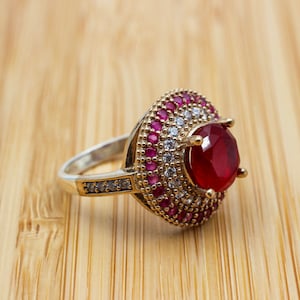 Ruby Ring, Handmade Women's Ring, Turkish Handmade Ring, Authentic Ring, Ottoman Ring, Ladies Ring, 925k Sterling Silver, Gift For Her,
