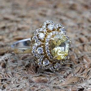 Citrine Ladies Ring, Turkish Handmade Ring, Silver Ladies Ring, Handmade Women Ring, Ottoman Women&#39;s Ring, Ladies Ring, 925 Sterling Silver