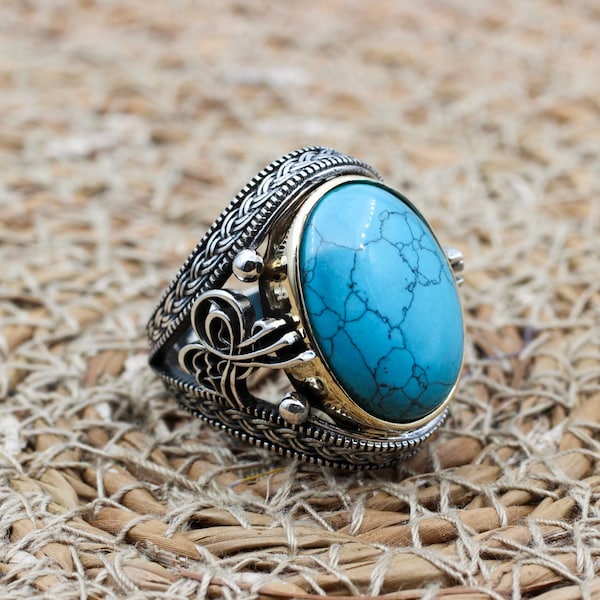 Turquoise Men Ring - Etsy