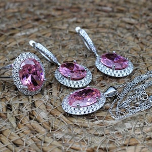 Quartz Set, Authentic Set, Handmade Set Women, Turkish Handmade, Ladies Jewelry Set, Earring, Pendant, Ladies Set, 925k Sterling Silver,