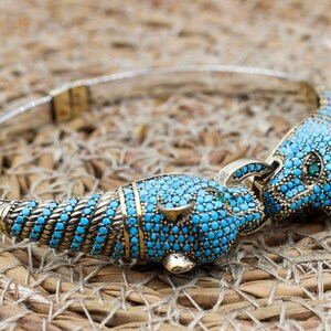 Turquoise Bracelet, Tiger Bracelet, Handmade Bracelet, Bangle Cuff, Turkish Handmade, Ottoman Bracelet, Gift For Her, 925k Sterling Silver image 1