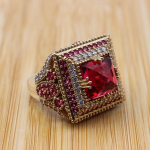 Ruby Ring, Handmade Women&#39;s Ring, Turkish Handmade Ring, Authentic Ring, Ottoman Ring, Ladies Ring, 925k Sterling Silver, Gift For Her,