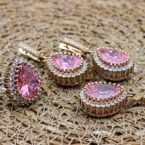 Quartz Set, Authentic Set, Handmade Set Women, Turkish Handmade, Ladies Jewelry Set, Earring, Pendant, Ladies Set, 925k Sterling Silver,
